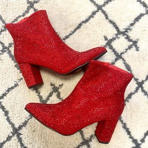 Red Sparkle Booties - new in box!